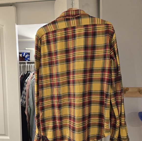 Rugby Ralph Lauren flannel. Large. Yellow and rust color. - Picture 5 of 5